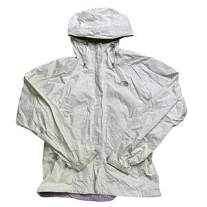 THE NORTH FACE TNF WOMENS RAIN JACKET HYVENT USED M MEDIUM ZIP HOODIE WHITE
